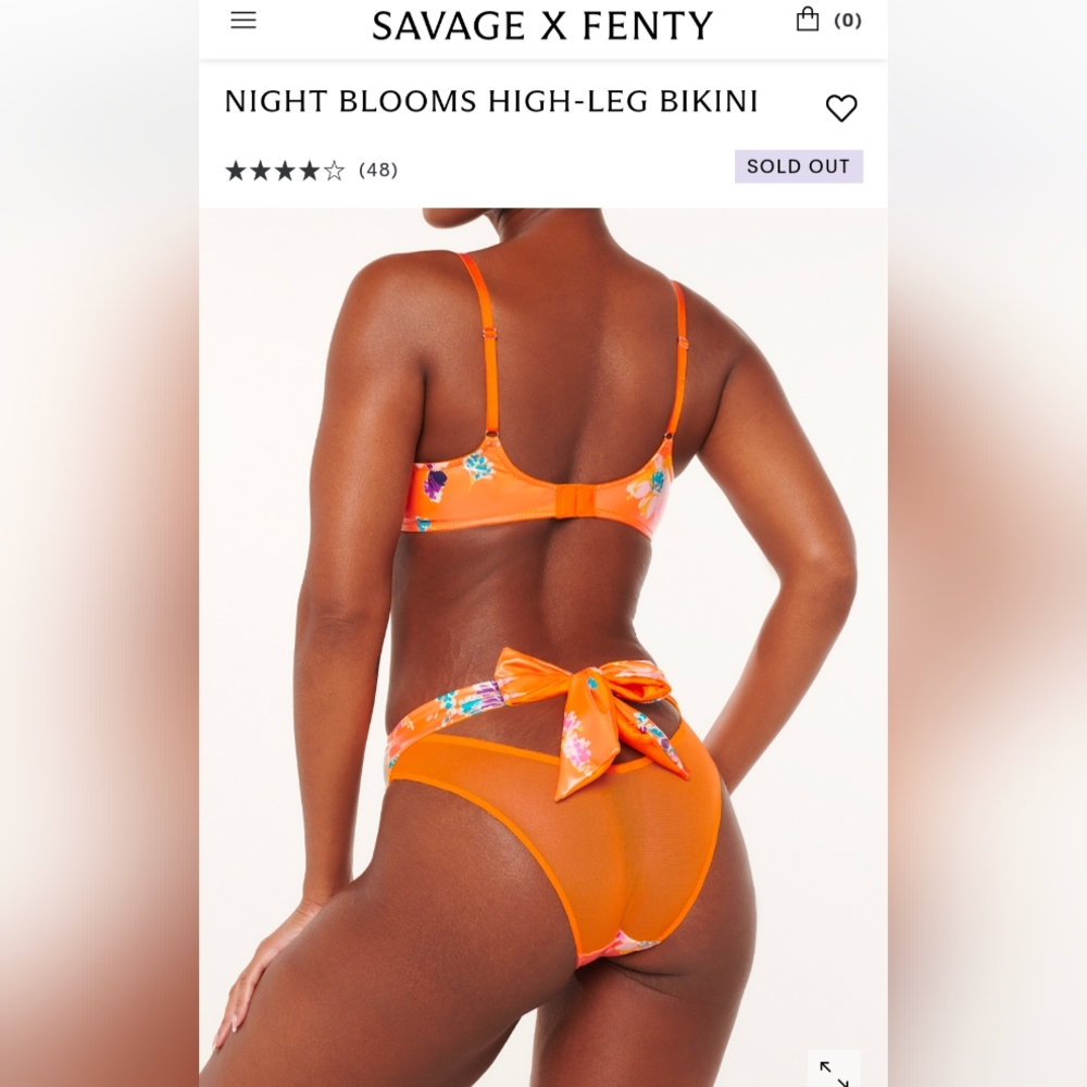 Savage X Fenty Bright Orange Floral Bikini